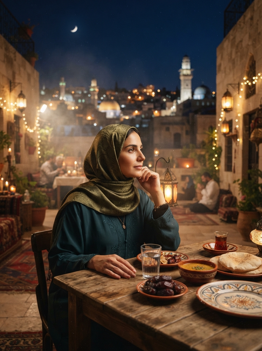 Ramadan cinematic night AI photo shoot idea created with imageat