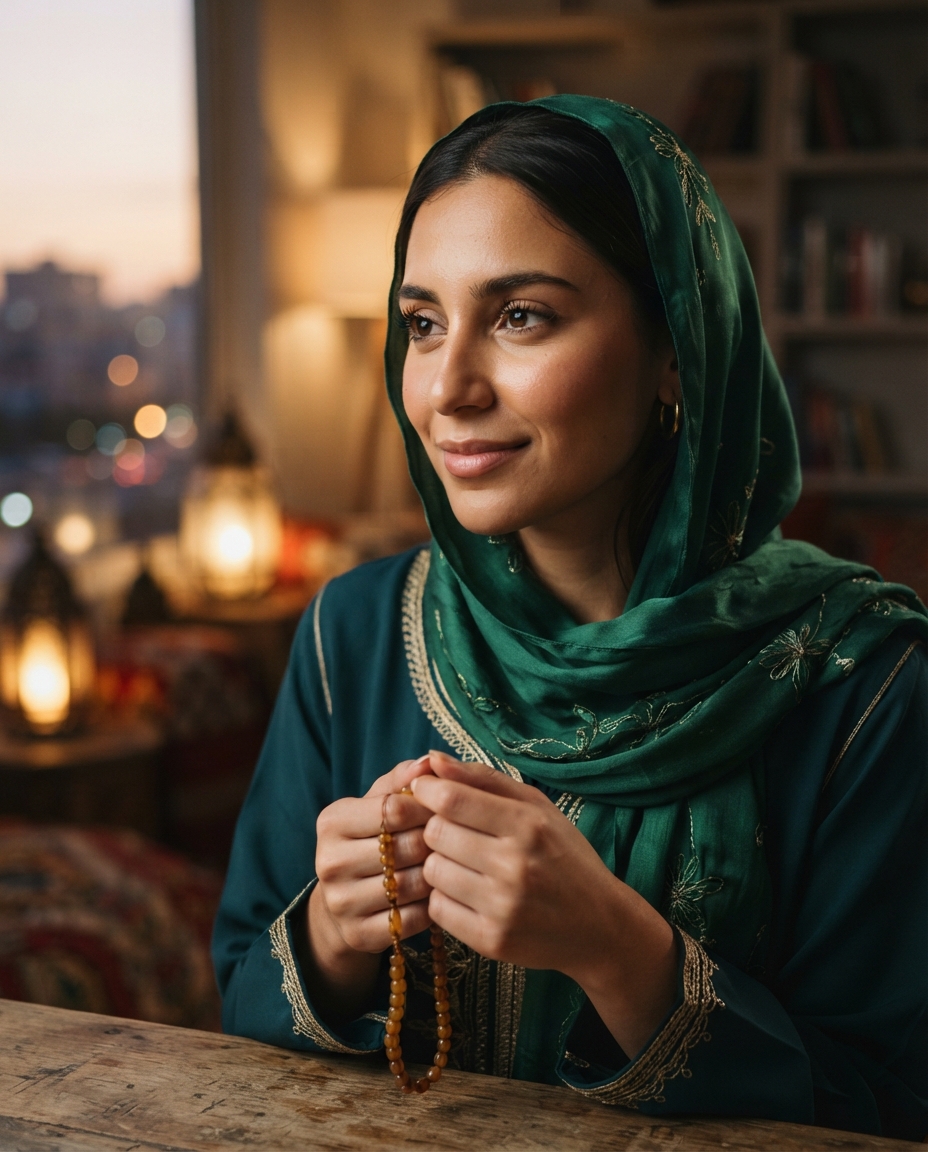 Ramadan cinematic close-up AI photo shoot idea created with imageat