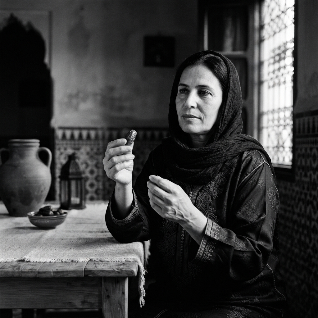 Ramadan fine-art monochrome AI photo shoot idea created with imageat