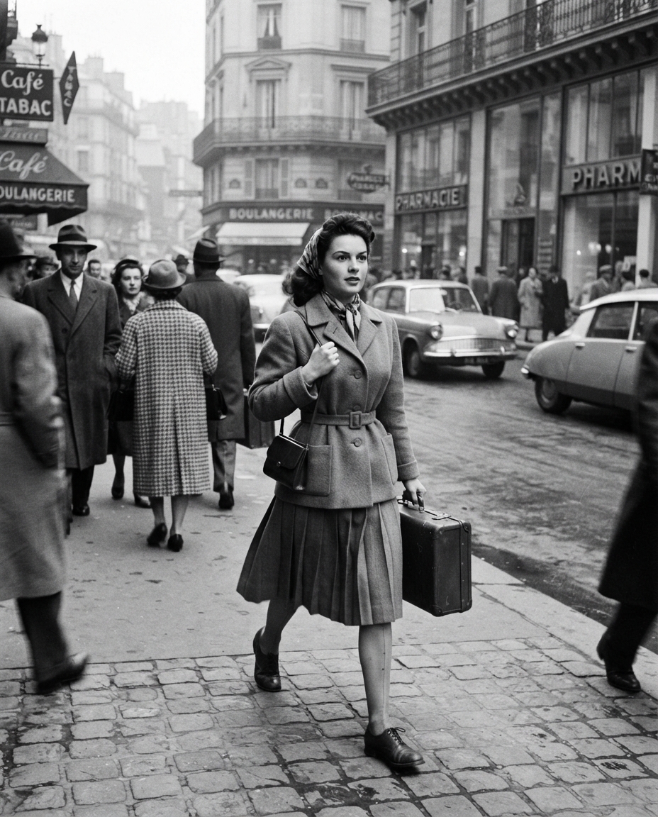 Retro 1950s street candid AI photo shoot idea created with imageat