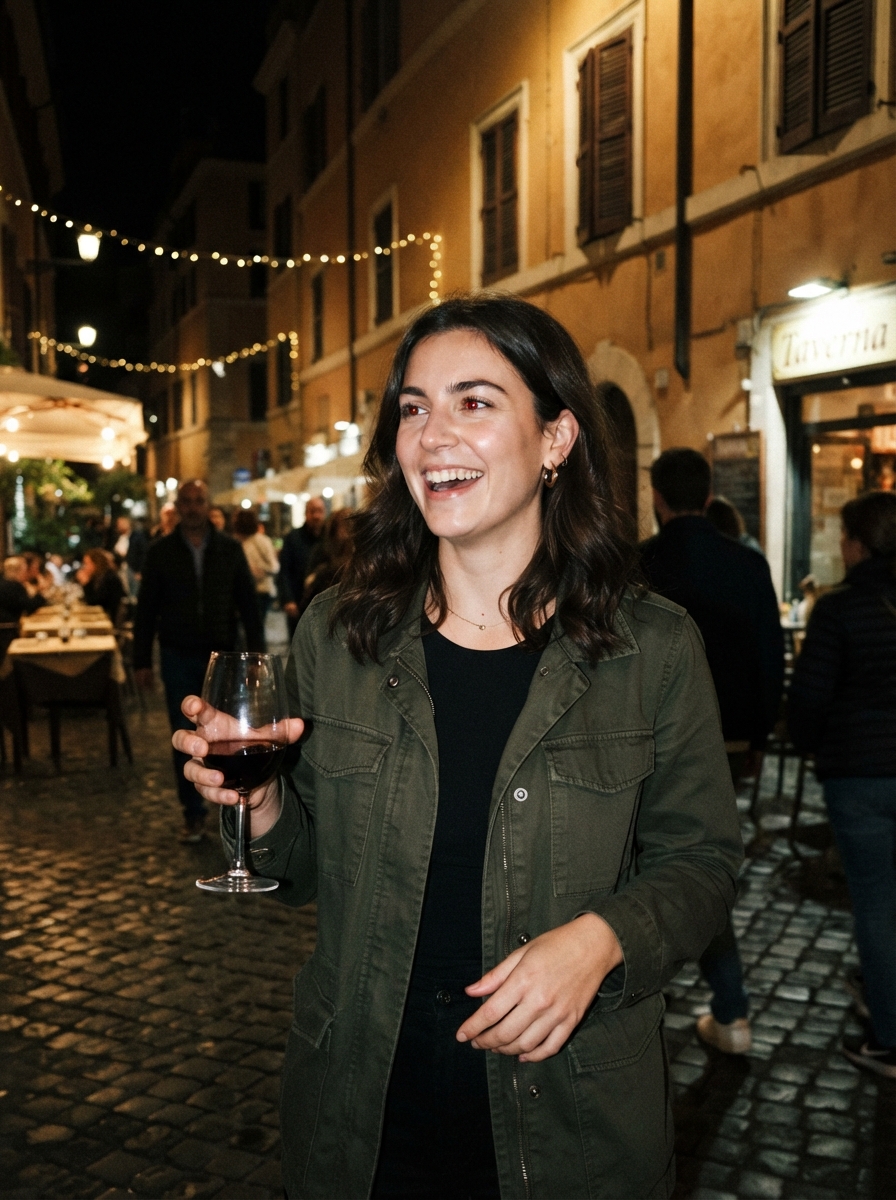 Rome Travel direct flash AI photo shoot idea created with imageat