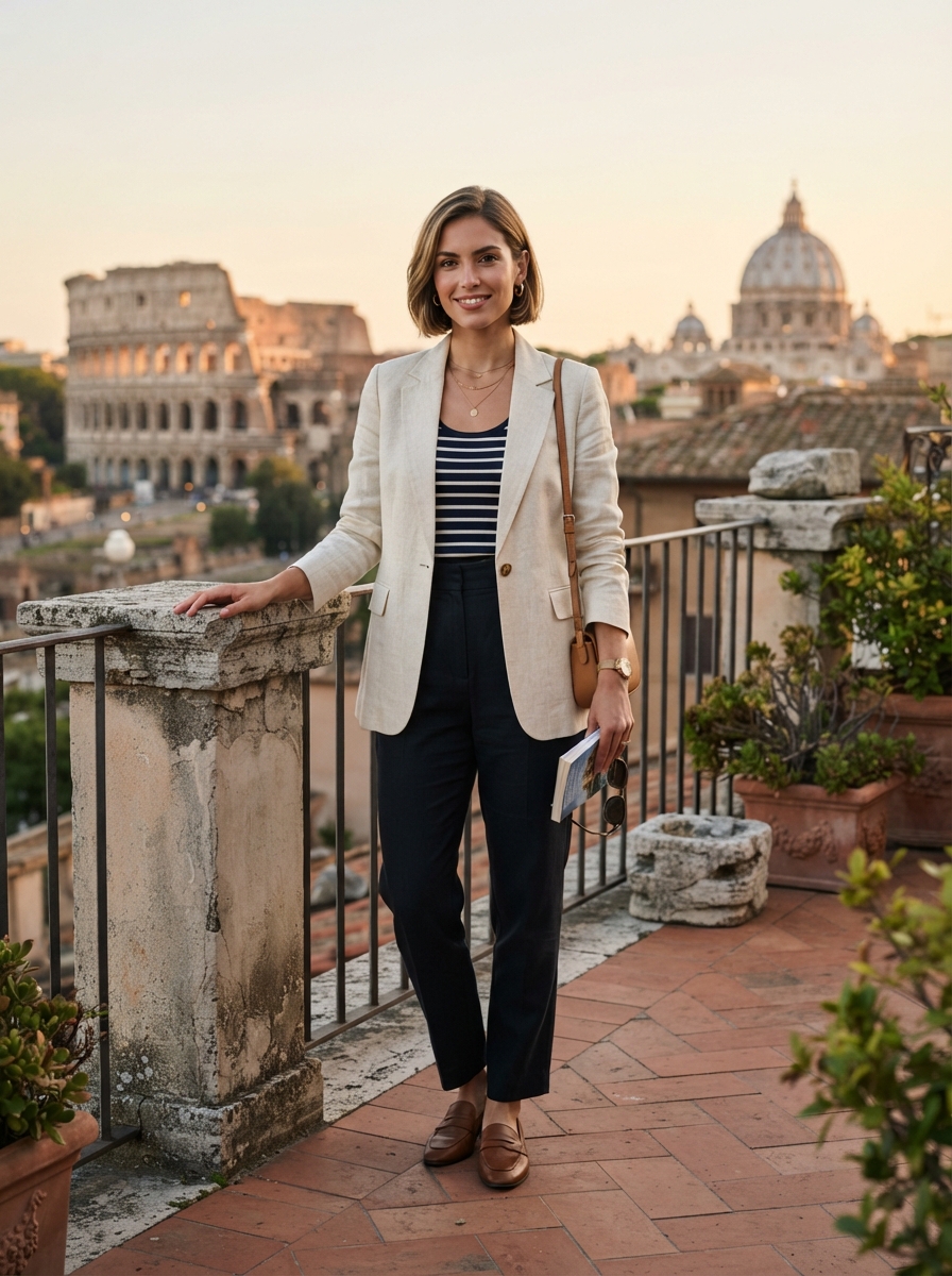 Rome Travel studio editorial AI photo shoot idea created with imageat