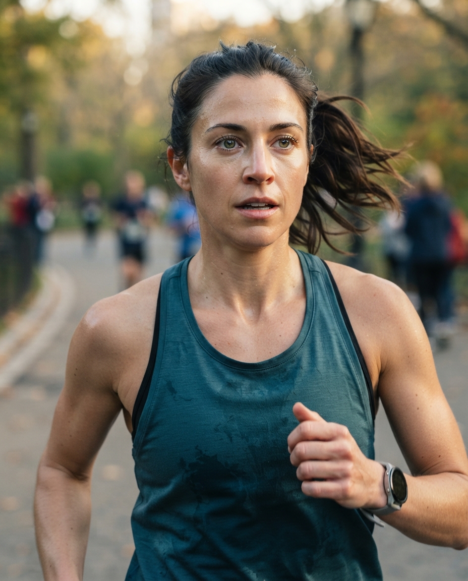 Running cinematic close-up AI photo shoot idea created with imageat