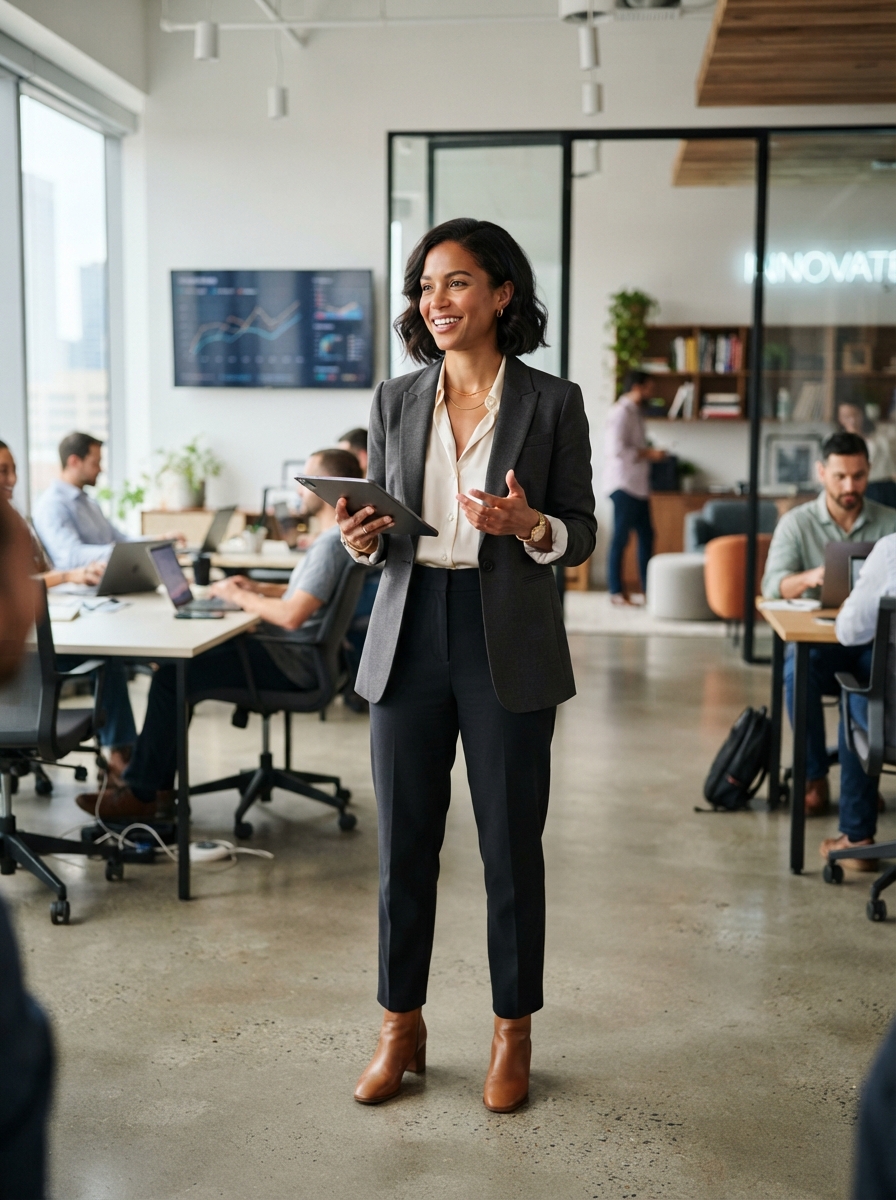Startup Founder full-body story AI photo shoot idea created with imageat