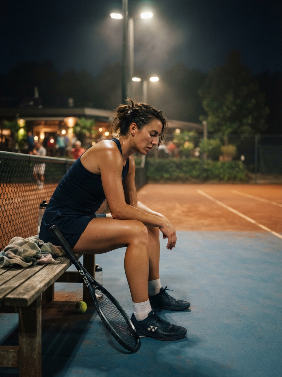 Tennis cinematic night AI photo shoot idea created with imageat