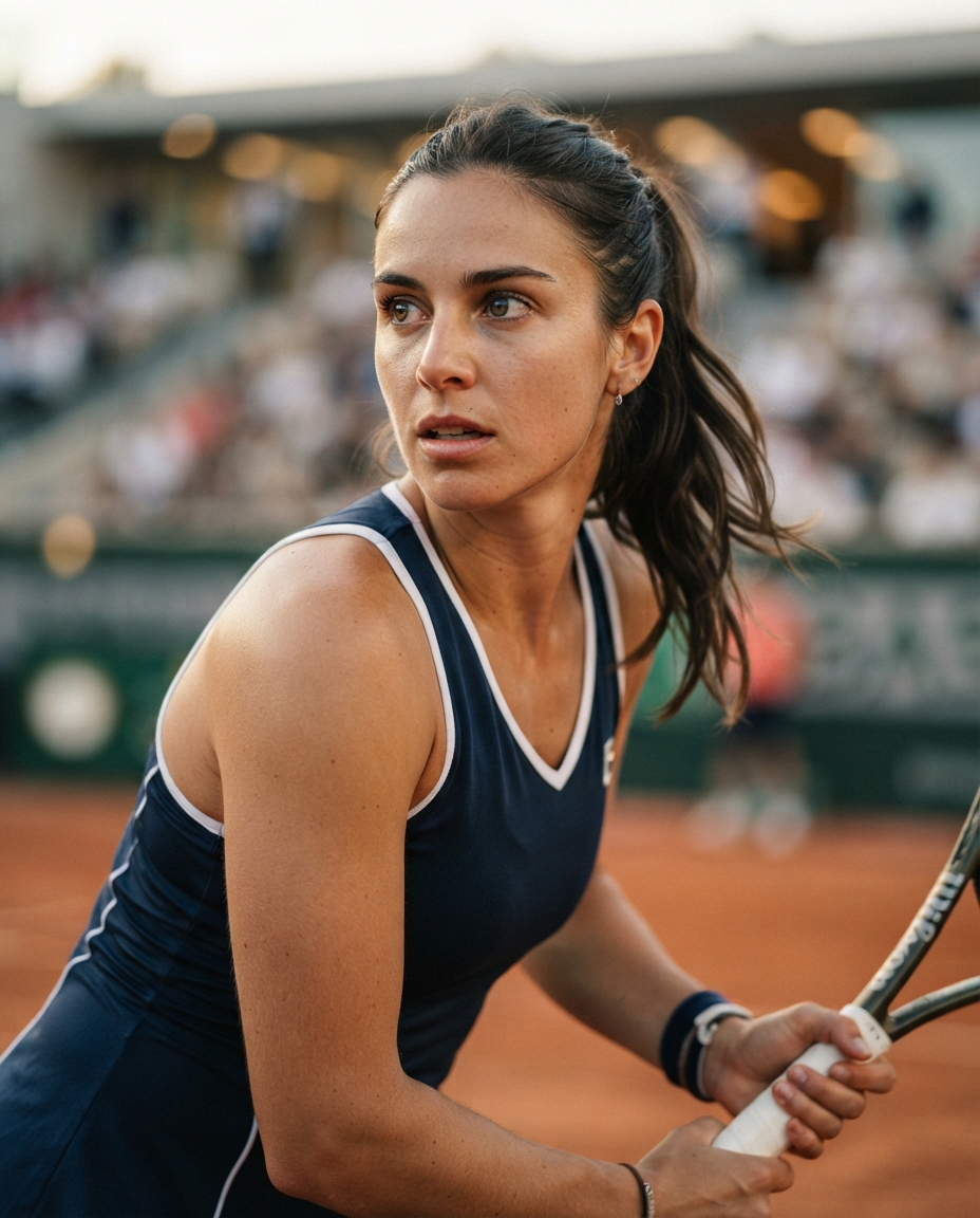 Tennis cinematic close-up AI photo shoot idea created with imageat