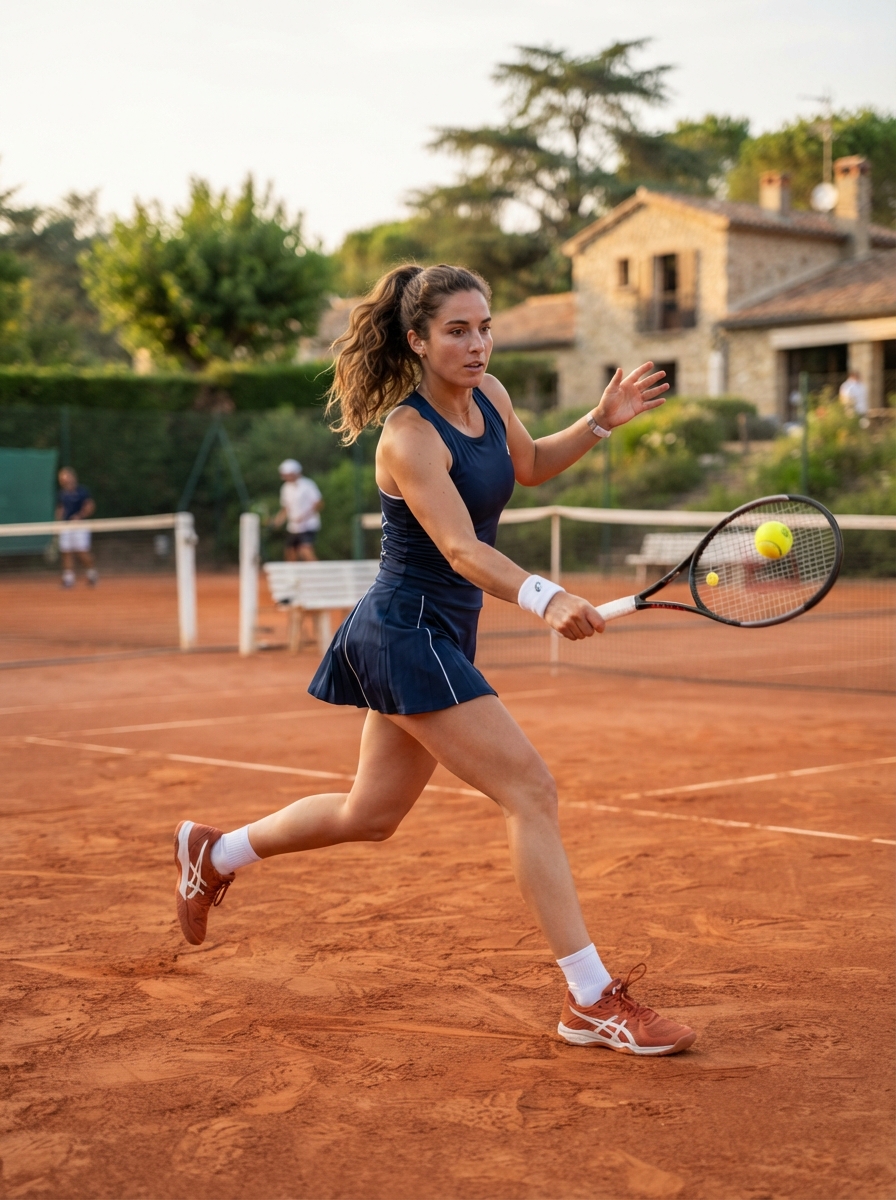Tennis full-body story AI photo shoot idea created with imageat