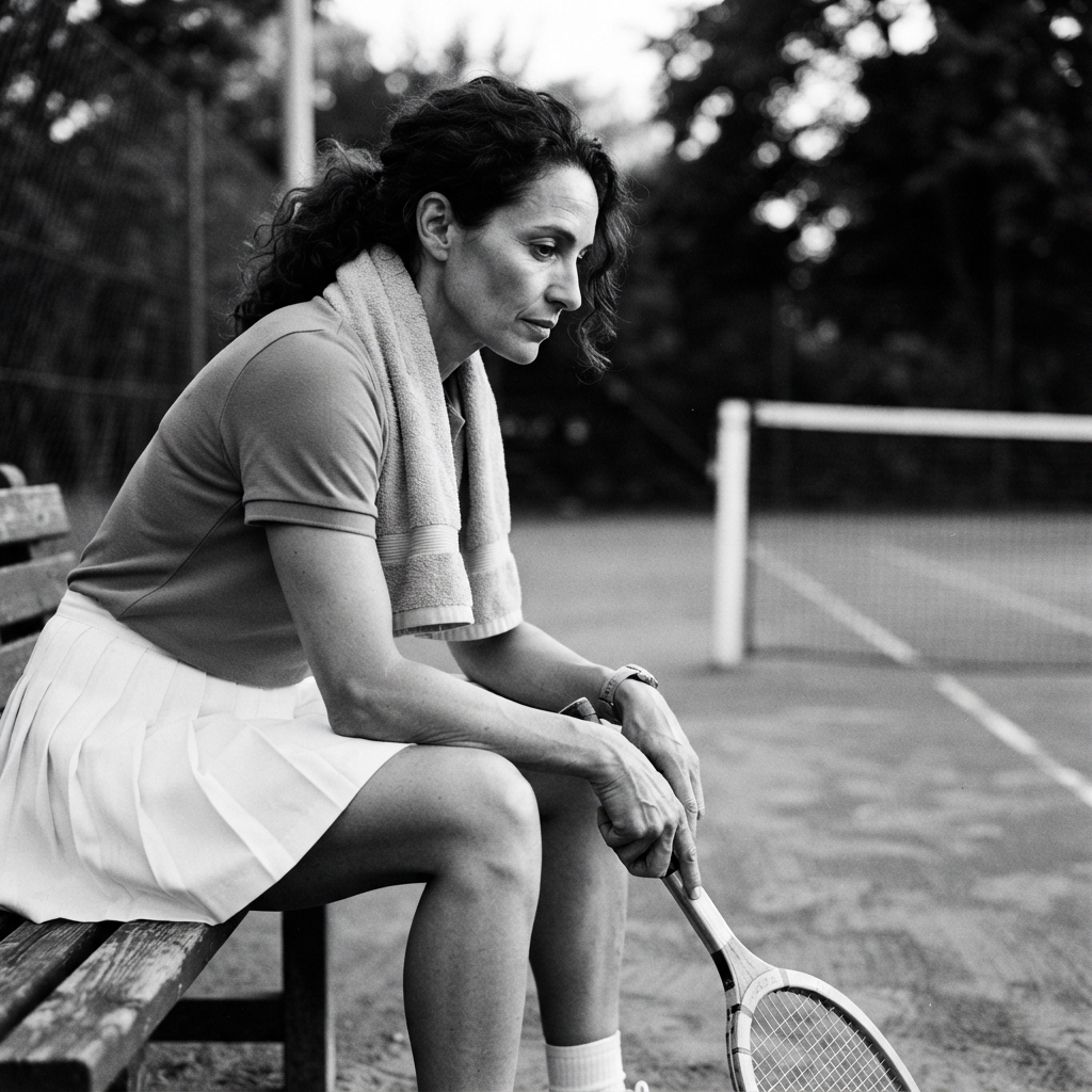 Tennis fine-art monochrome AI photo shoot idea created with imageat