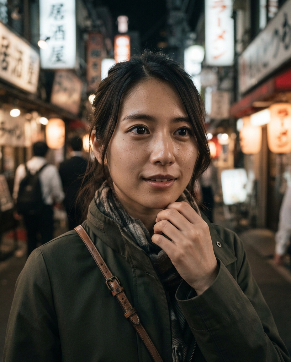Tokyo Travel cinematic close-up AI photo shoot idea created with imageat