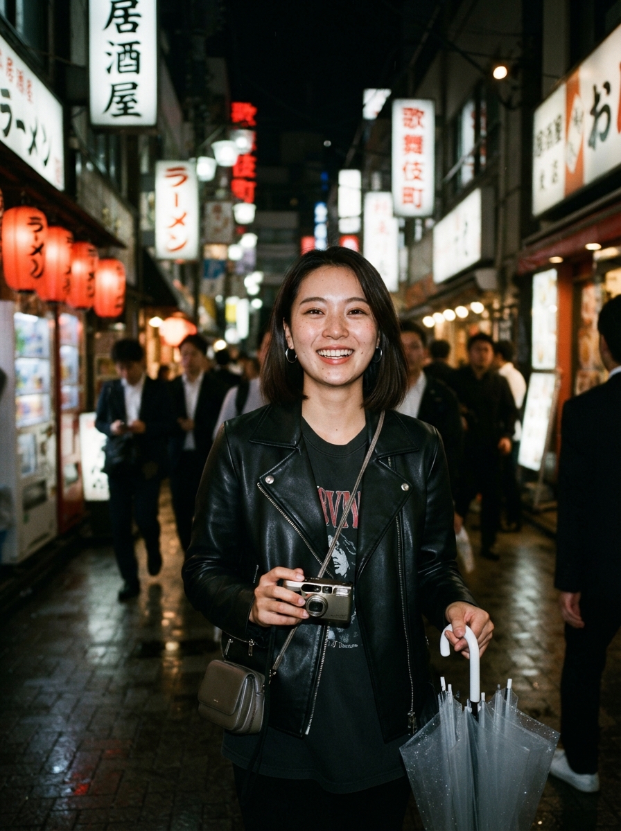 Tokyo Travel direct flash AI photo shoot idea created with imageat