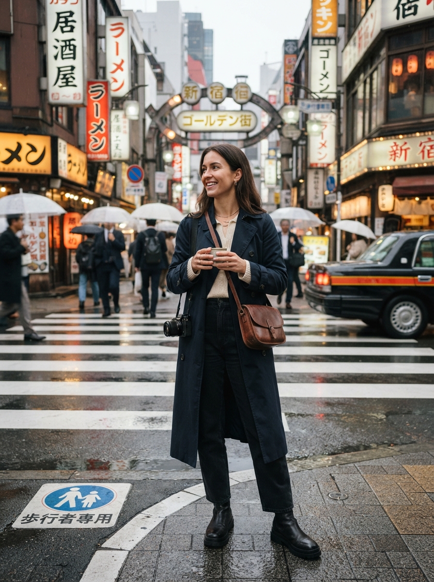 Tokyo Travel full-body story AI photo shoot idea created with imageat