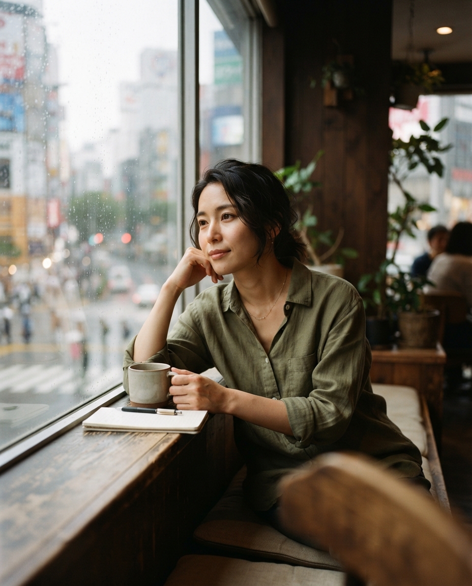 Tokyo Travel natural window light AI photo shoot idea created with imageat