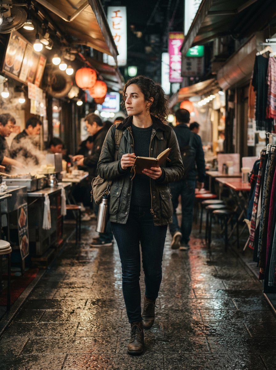 Travel Photography cinematic night AI photo shoot idea created with imageat