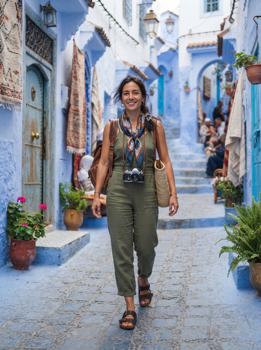 Travel Photography full-body story AI photo shoot idea created with imageat