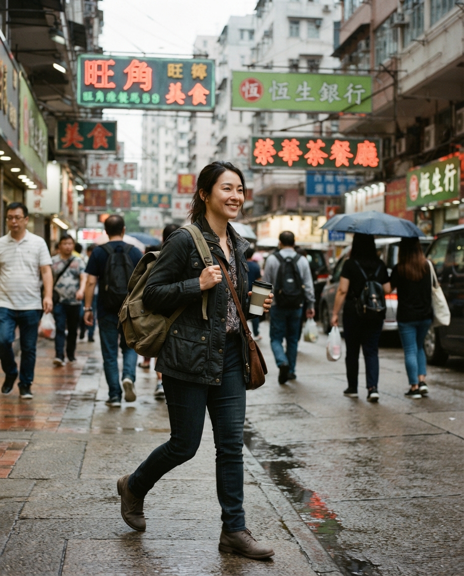 Travel Photography street candid AI photo shoot idea created with imageat