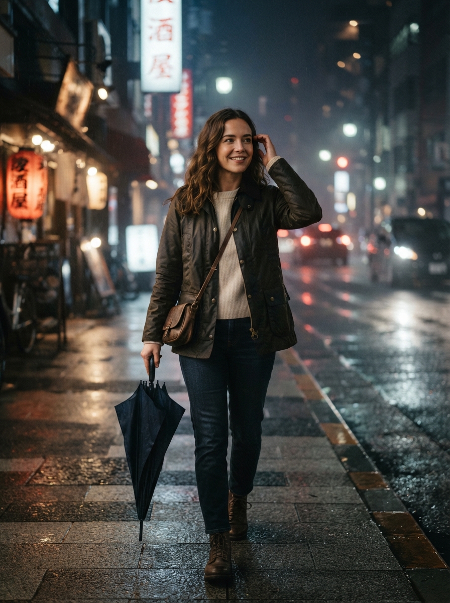 UGC Ads cinematic night AI photo shoot idea created with imageat