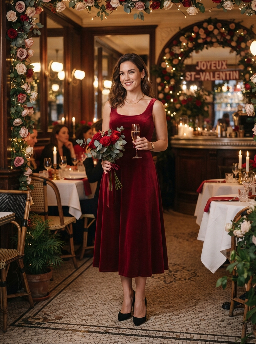 Valentine's Day full-body story AI photo shoot idea created with imageat