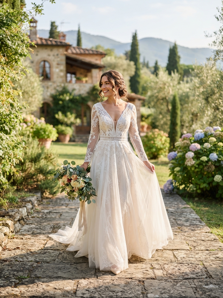 Wedding full-body story AI photo shoot idea created with imageat