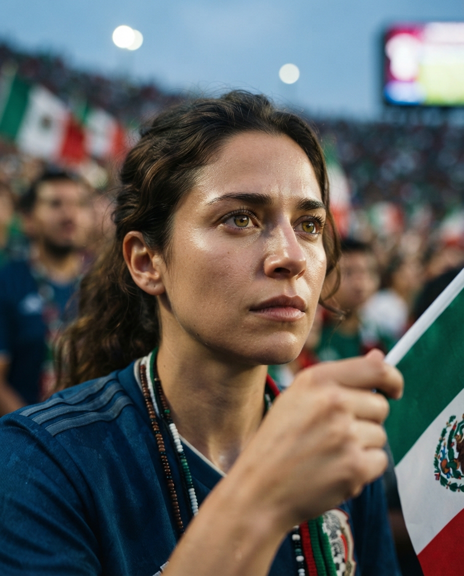 World Cup Fan cinematic close-up AI photo shoot idea created with imageat