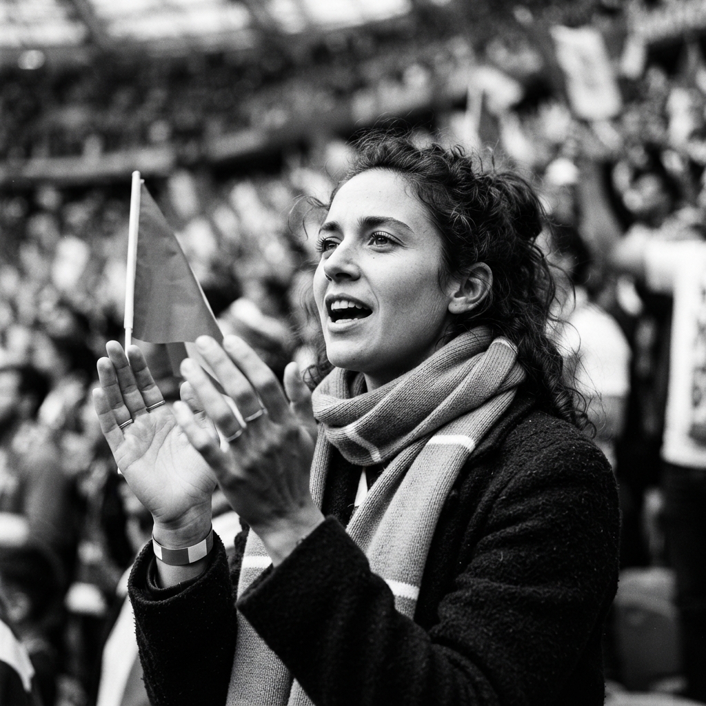 World Cup Fan fine-art monochrome AI photo shoot idea created with imageat