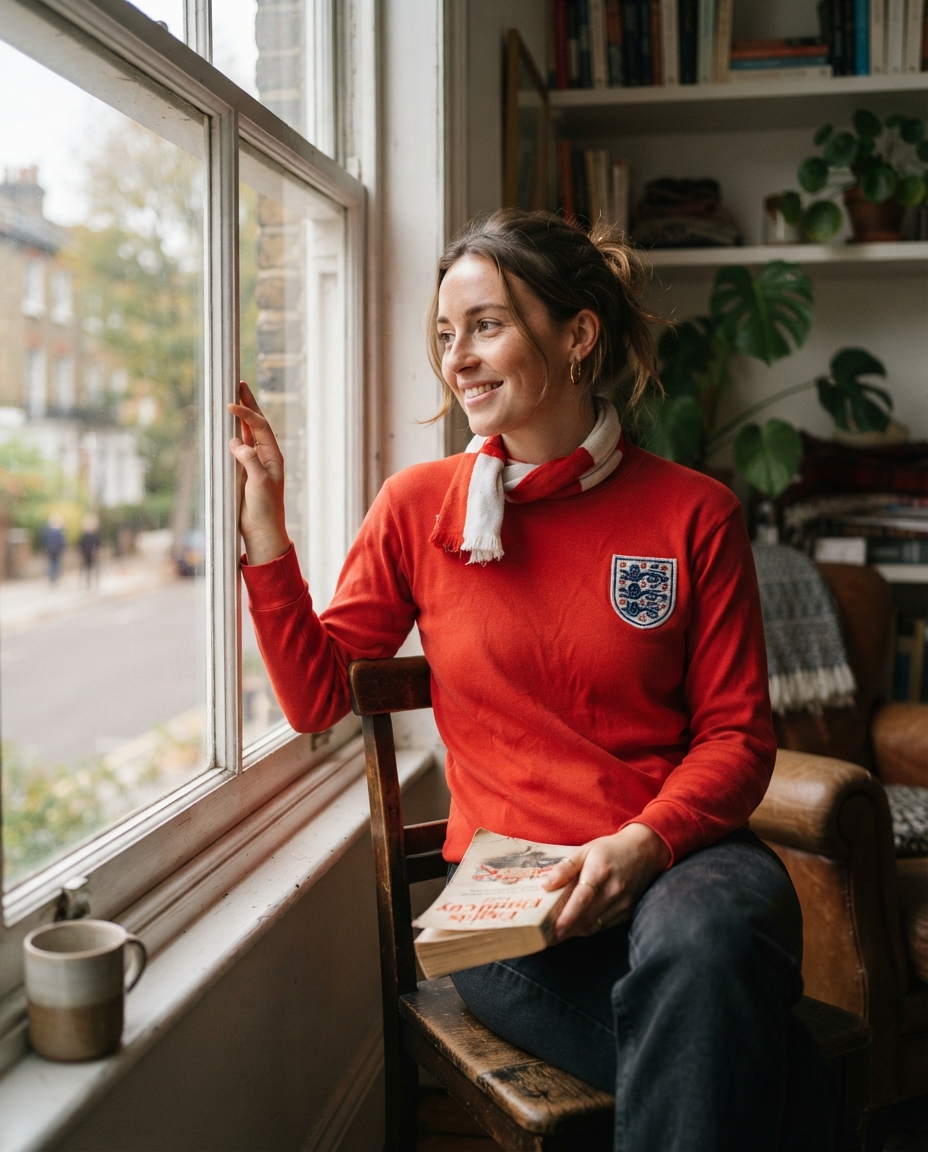World Cup Fan natural window light AI photo shoot idea created with imageat