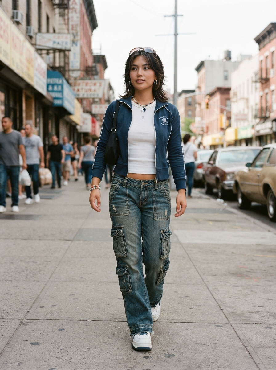 Y2K Aesthetic full-body story AI photo shoot idea created with imageat