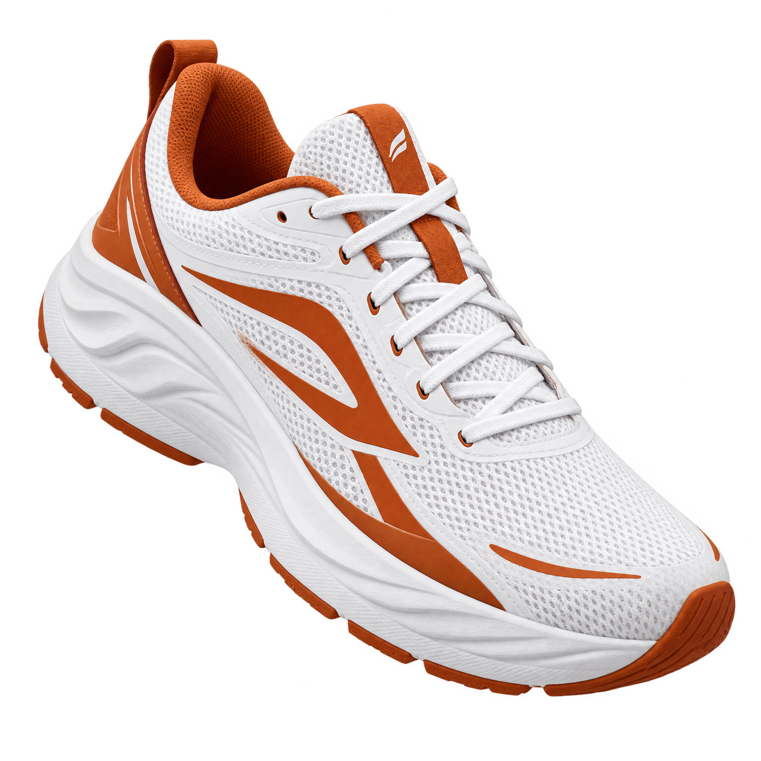 White and orange running sneaker cut out on a transparent background, GPT Image 2.5