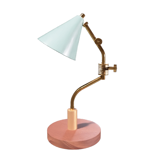 Mid-century desk lamp, 3D model generated with Meshy 7.1