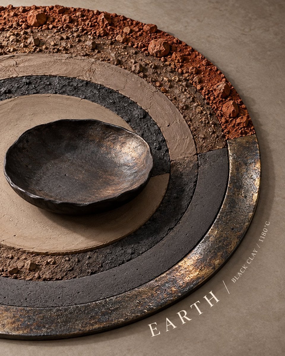 Example image 2 for Celadon Tea Bowl Kiln Rings Product Poster Prompt