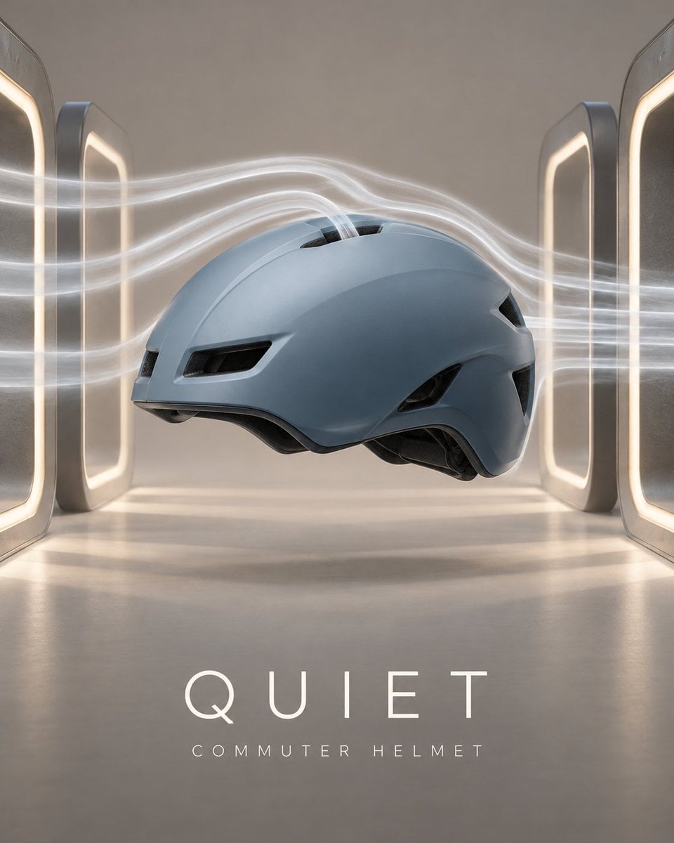 Example image 2 for Cycling Helmet Wind Tunnel Airflow Poster Prompt