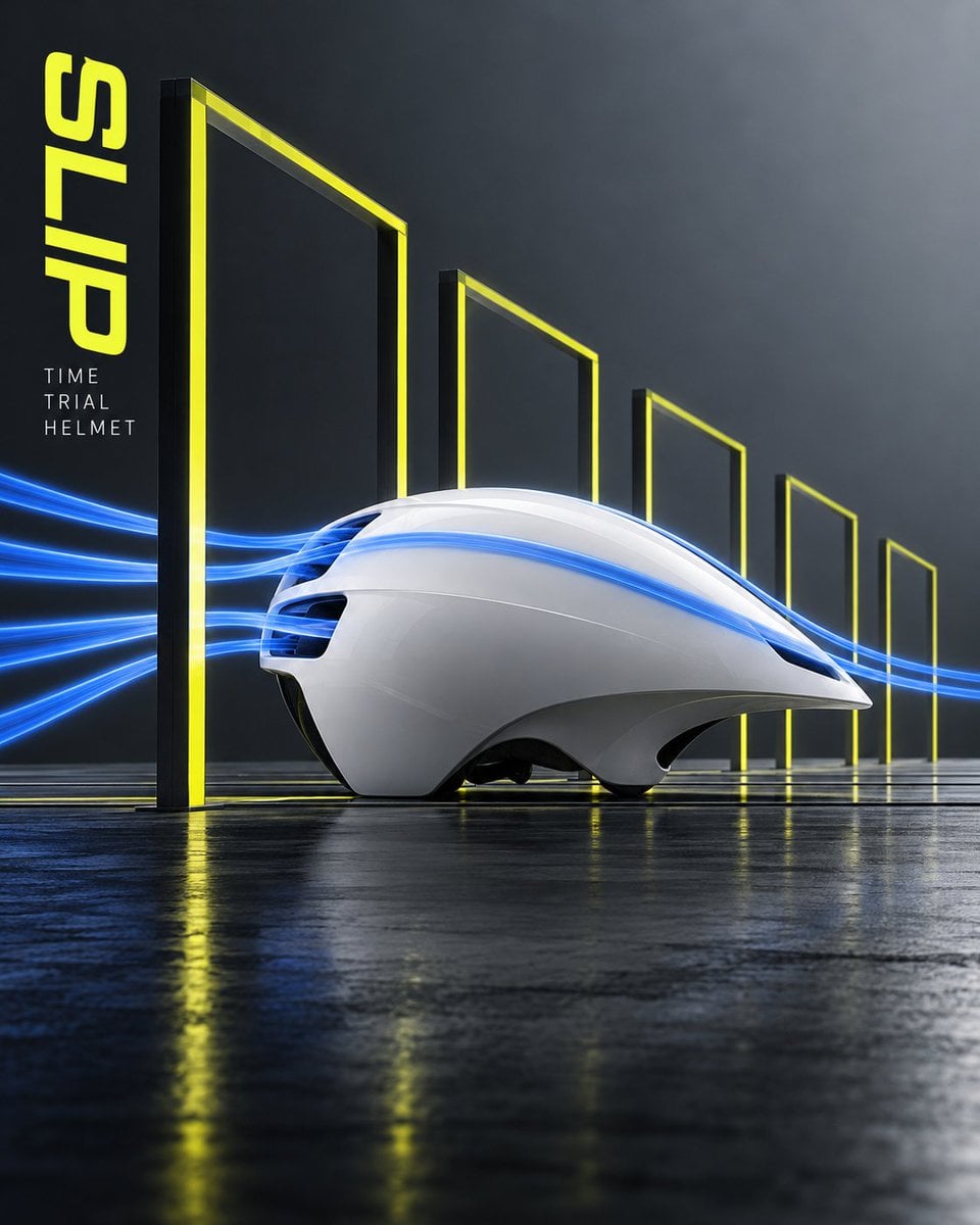Example image 3 for Cycling Helmet Wind Tunnel Airflow Poster Prompt