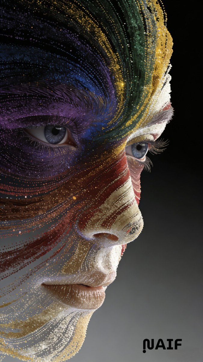 Example image 2 for Fibonacci Particle Face Digital Art Prompt