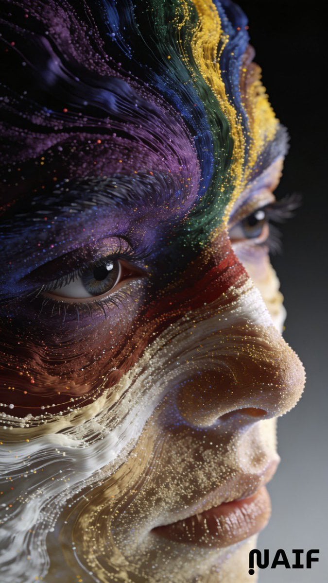Example image 3 for Fibonacci Particle Face Digital Art Prompt