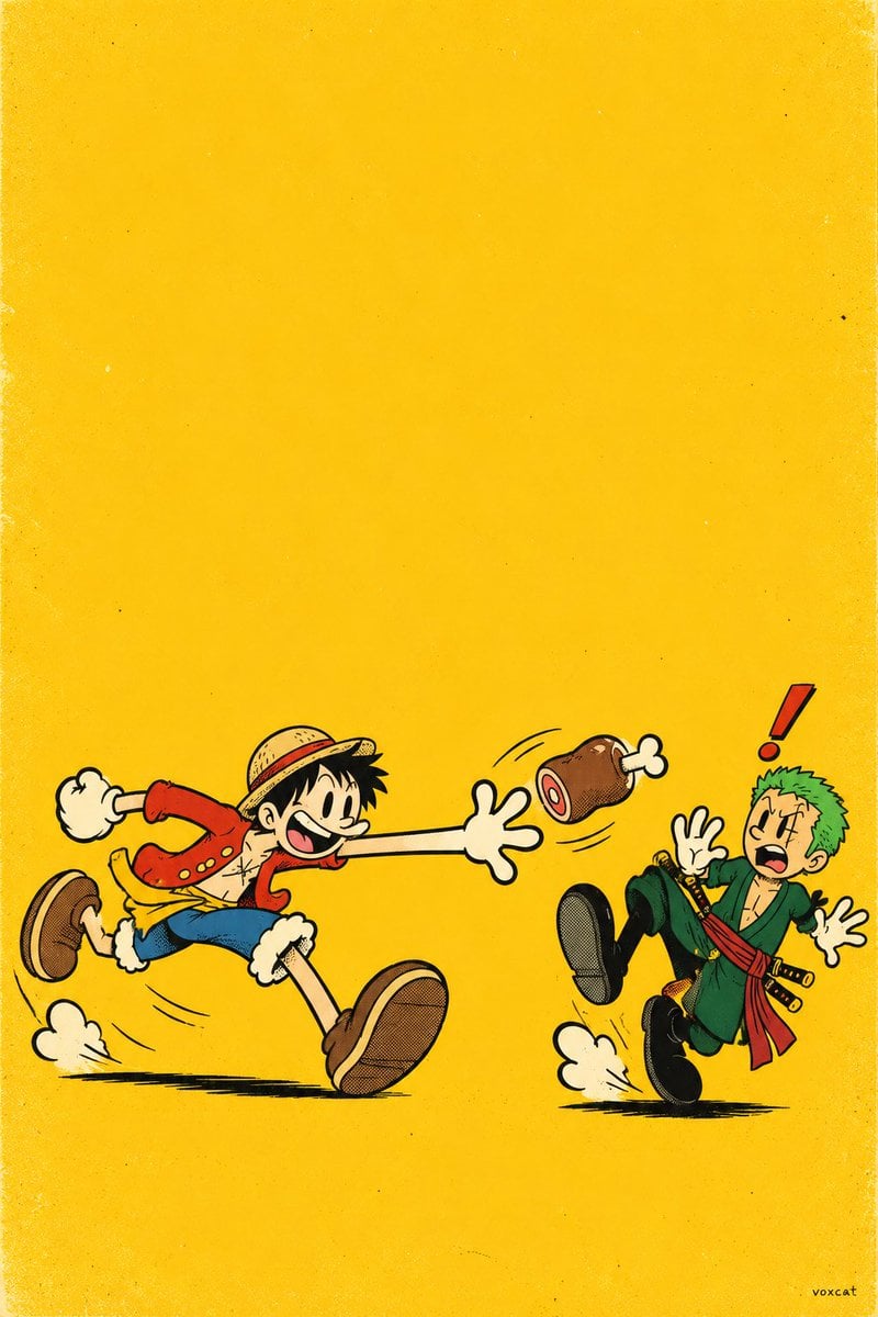 Example image 3 for Geometric UPA Style Comic Duo Illustration Prompt