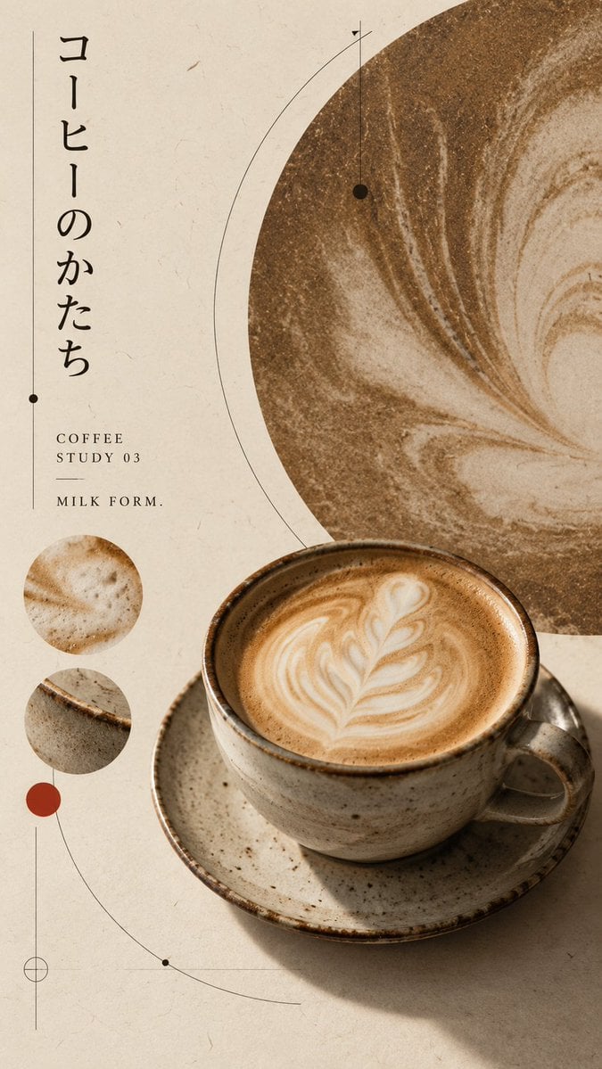 Example image 3 for Japanese Editorial Coffee Poster Series Prompt