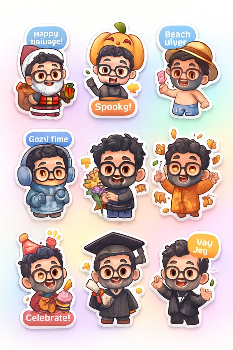 Example image 2 for Seasonal Chibi Sticker Pack From a Photo Prompt
