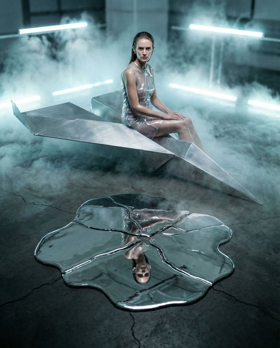 Example image 2 for Surreal Reflection on Origami Airplane Editorial Prompt