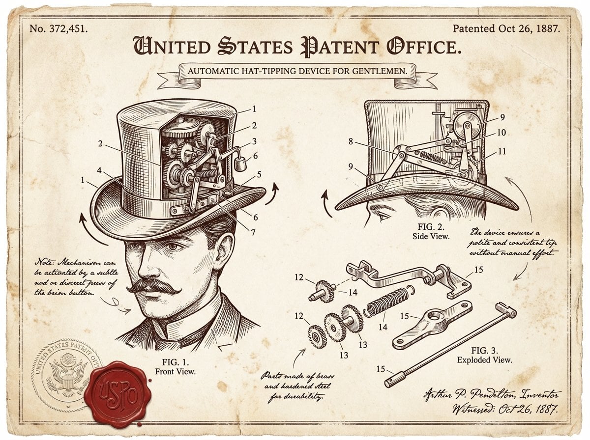 Example image 2 for Victorian Era Patent Drawing Document Prompt