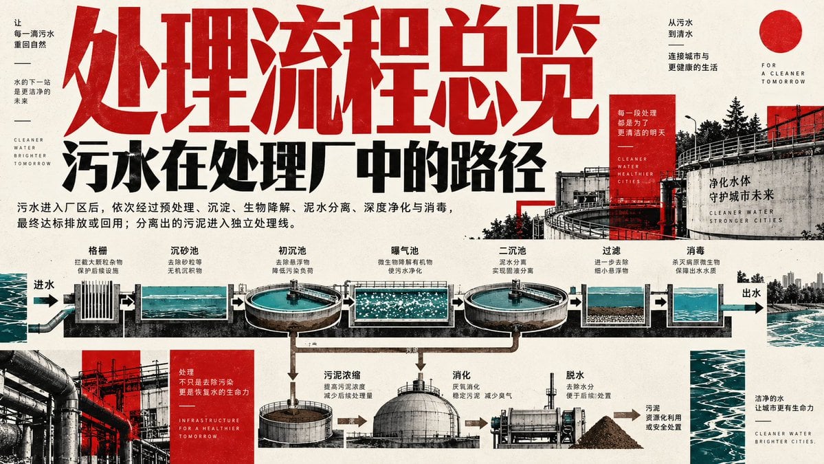 Example image 2 for Wastewater Treatment Plant Process Poster Prompt