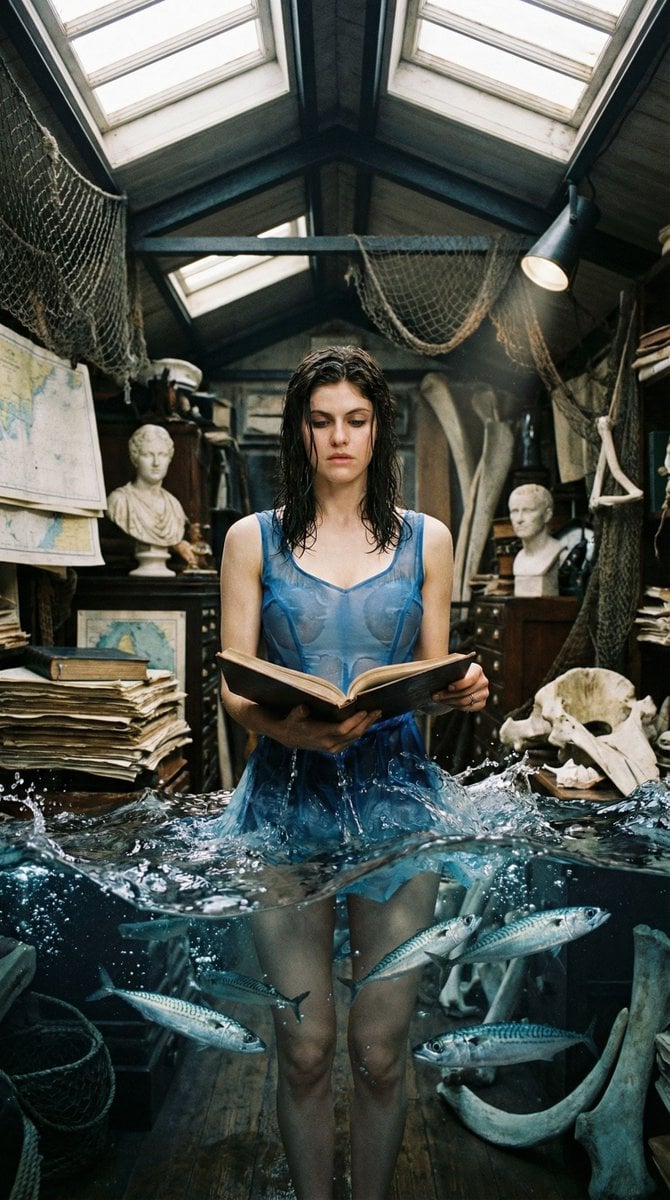Example image 2 for Woman in a Skirt of Living Seawater Prompt