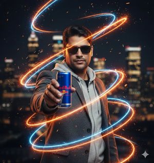 Example image 2 for Commercial Energy Drink Photography Prompt with Neon Effects