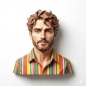 Example image 2 for 3D Paper-Craft Portrait with Low-Poly Aesthetic