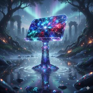 Example image 1 for Mystical Crystal Music Stand Image Prompt