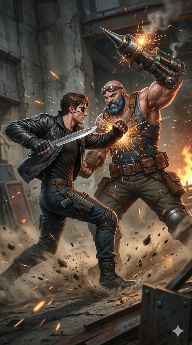 Example image 1 for Combat Scene Generation Comparison