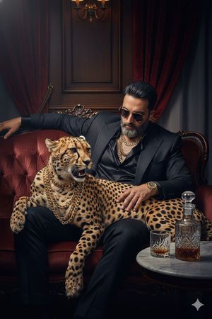 Example image 1 for Bossy Gangster with Cheetah Portrait Prompt