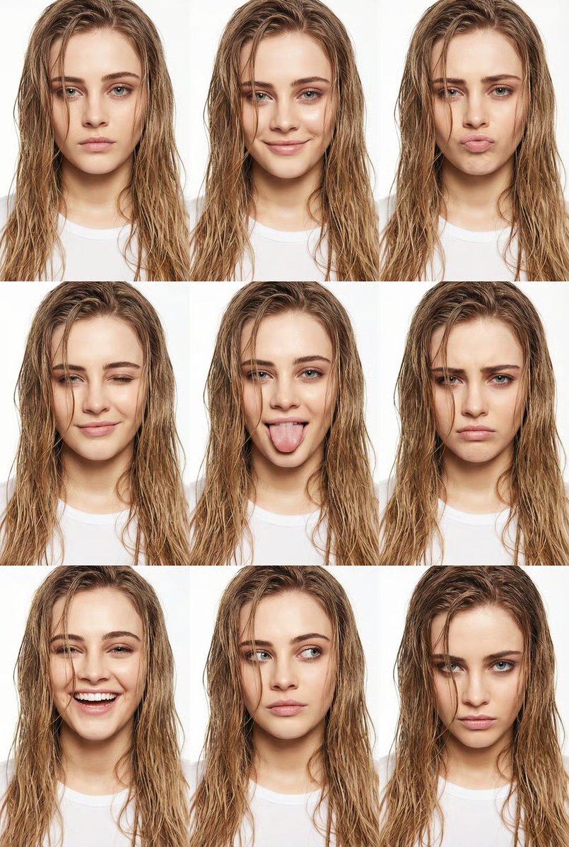 Example image 1 for High-Fashion Wet Hair Editorial Grid