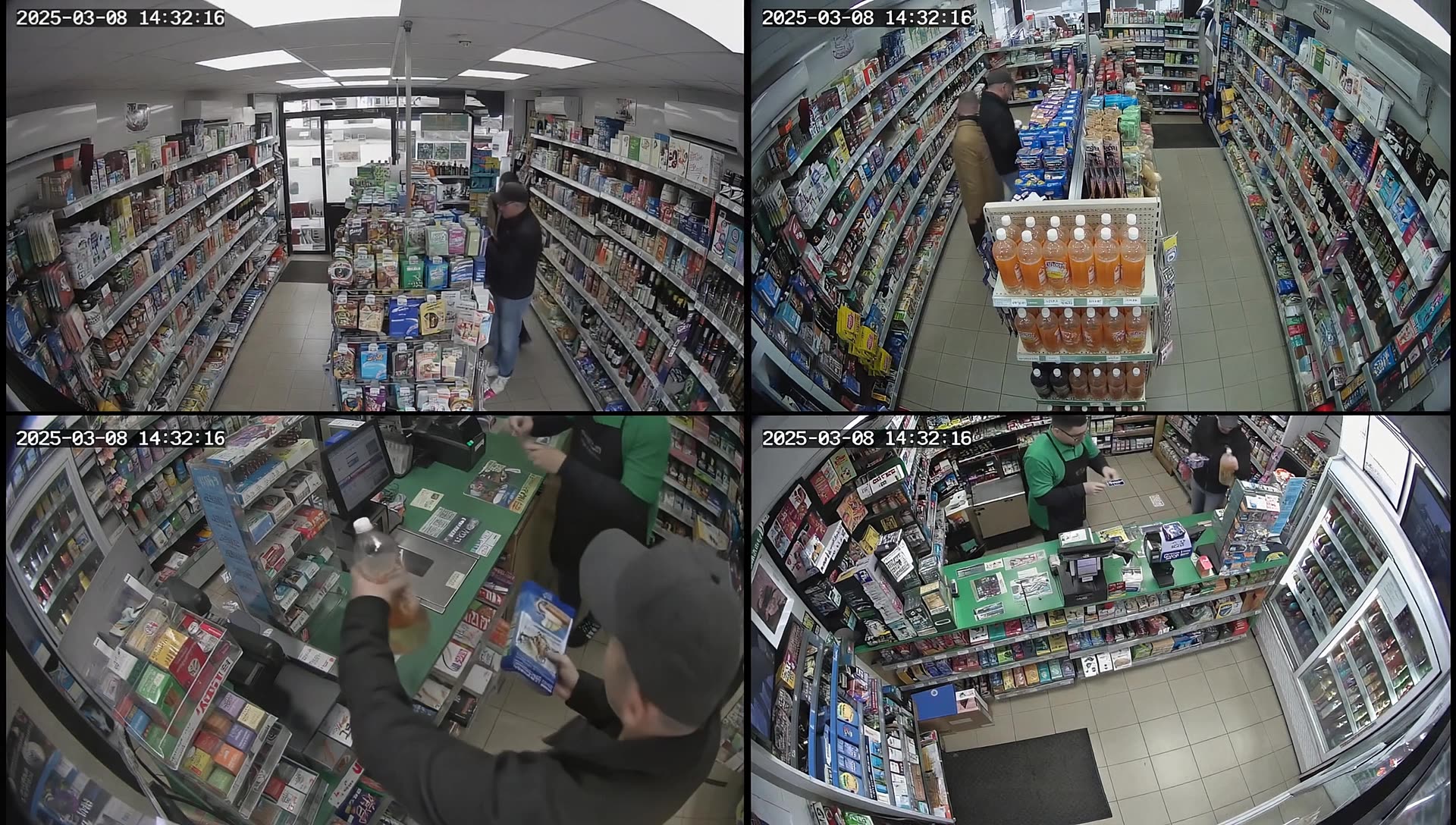 Four-way CCTV shop — 4-way split generated with FLUX 3