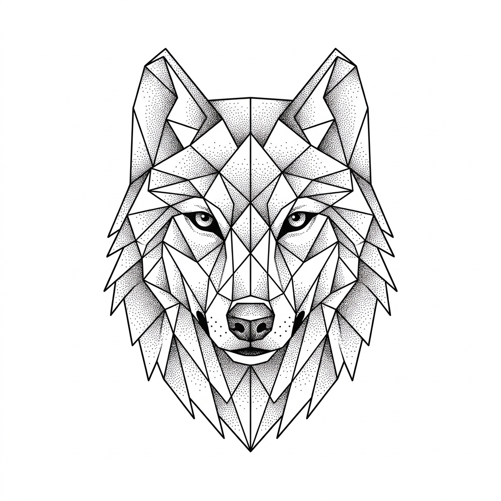 Geometric AI tattoo design example