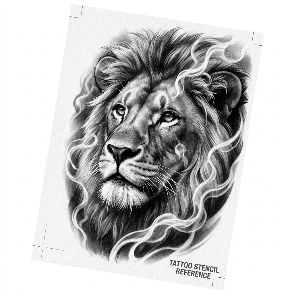 Realistic Black & Grey AI tattoo design example