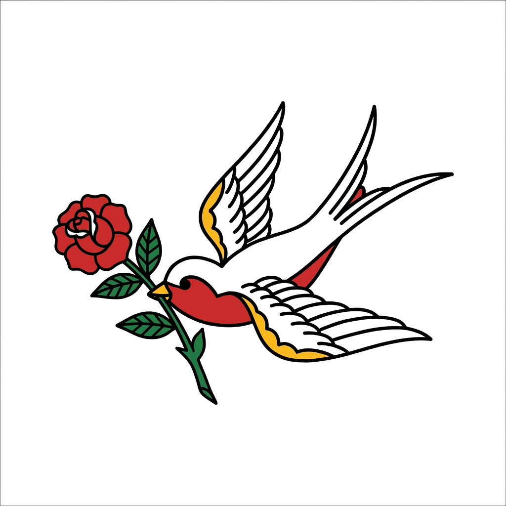 Traditional AI tattoo design example